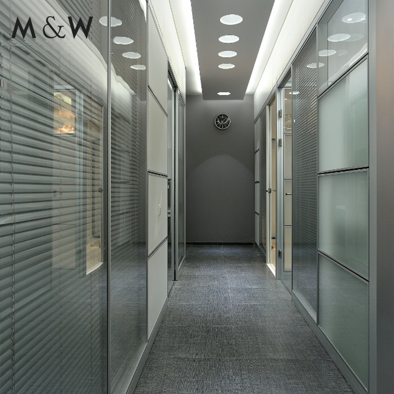 M&W Manufacturer Factory Full Height Furniture Soundproof Glass Wall Office Partition