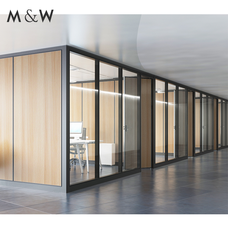 M&W Manufacturer Factory Full Height Furniture Soundproof Glass Wall Office Partition