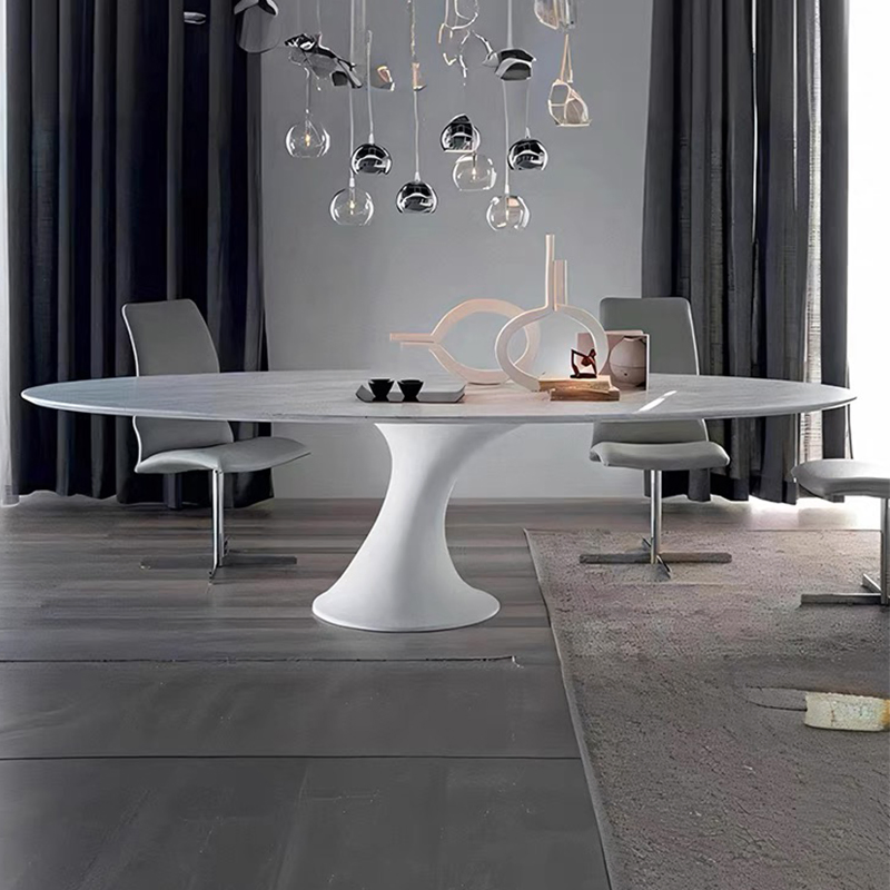 Accept Custom Statuari Snow White Marble Top Coffee Table Metal Base Stand Marble Lounge Furniture White Oval Tea Center Table