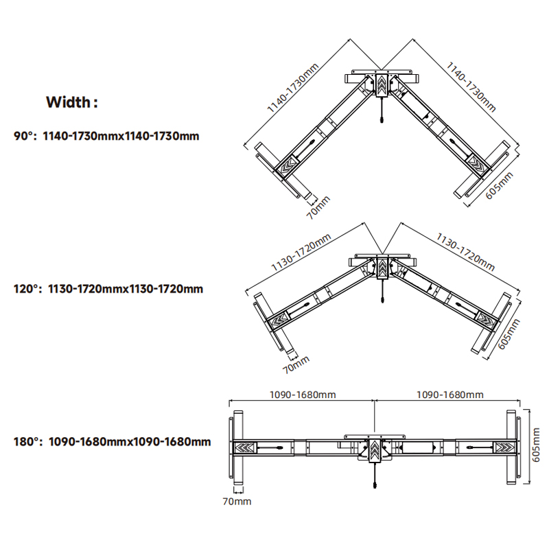 Hz Three Motor Electric L-Shaped Foldable Height Adjustable Standing Desk Frame with 3-Leg Support
