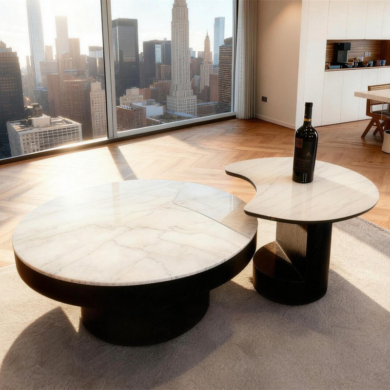 Sts Tech-Stone Coffee Table with Heat Resistance for Hotel Lounge Areas