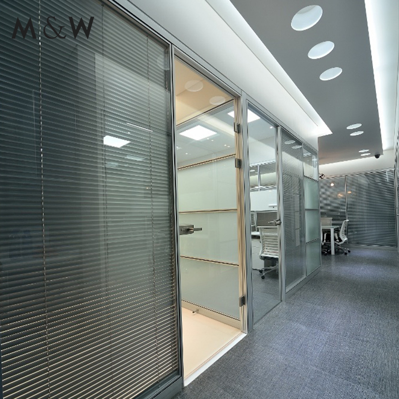M&W Factory Wall System Clear Glass Aluminum Soundproof Office Partition