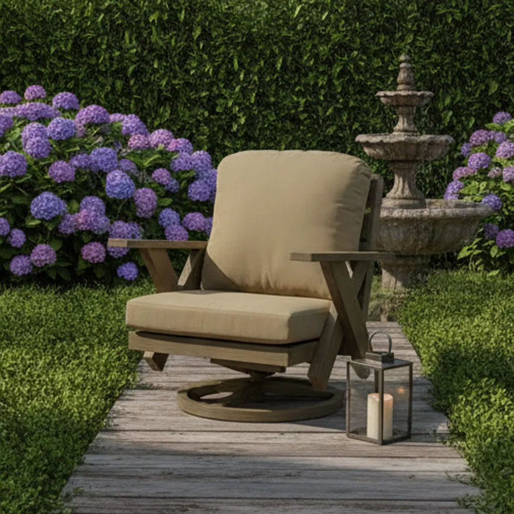 Chic Aluminum Outdoor Coffee Table with Swivel Lounge for Outdoor Spaces