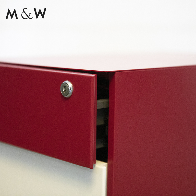 M&W Mobile Drawer File Cabinet Steel Mobile Pedestal with 3 Box Drawers Pedestal Steel Drawer