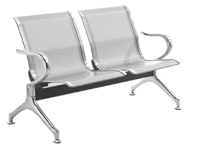 Airport Reception Seat Bench Waiting Room Chairs 2 Seat Guest Chairs with Arms for Office Bank Hospital