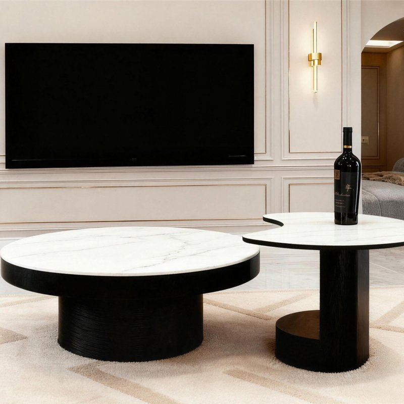 Sts Tech-Stone Coffee Table with Heat Resistance for Hotel Lounge Areas