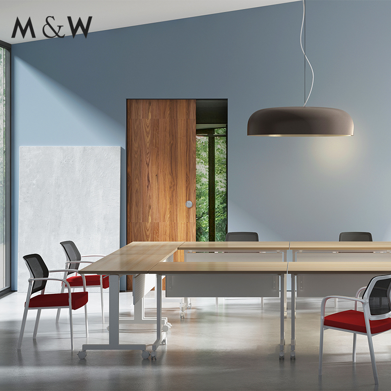 M&W Office Furniture Workstation Foldable Flip Top Training Table Meeting Room Table Conference Room Desk