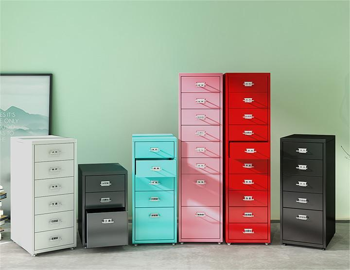 Office Steel Mobile Under Desk File Pedestal Filing Cabinet with Wheels 2 3 4 Drawer