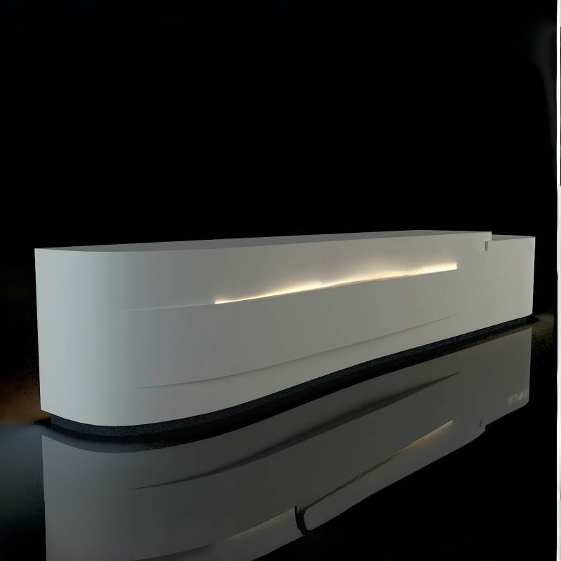 Premium Customizable Arch Round Solid Surface Reception Desk for Hotels Hospital