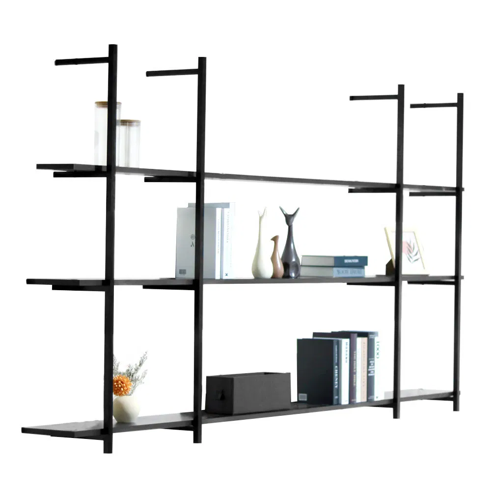Dly Assemble Metal Wall Shelf Mount Modern Hanging Wall Bookshelf for Living Room