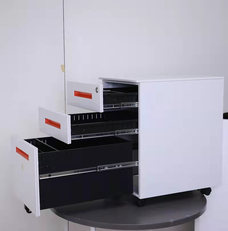 3 Drawer Steel Mobile Pedestal with Nice Handle for Office