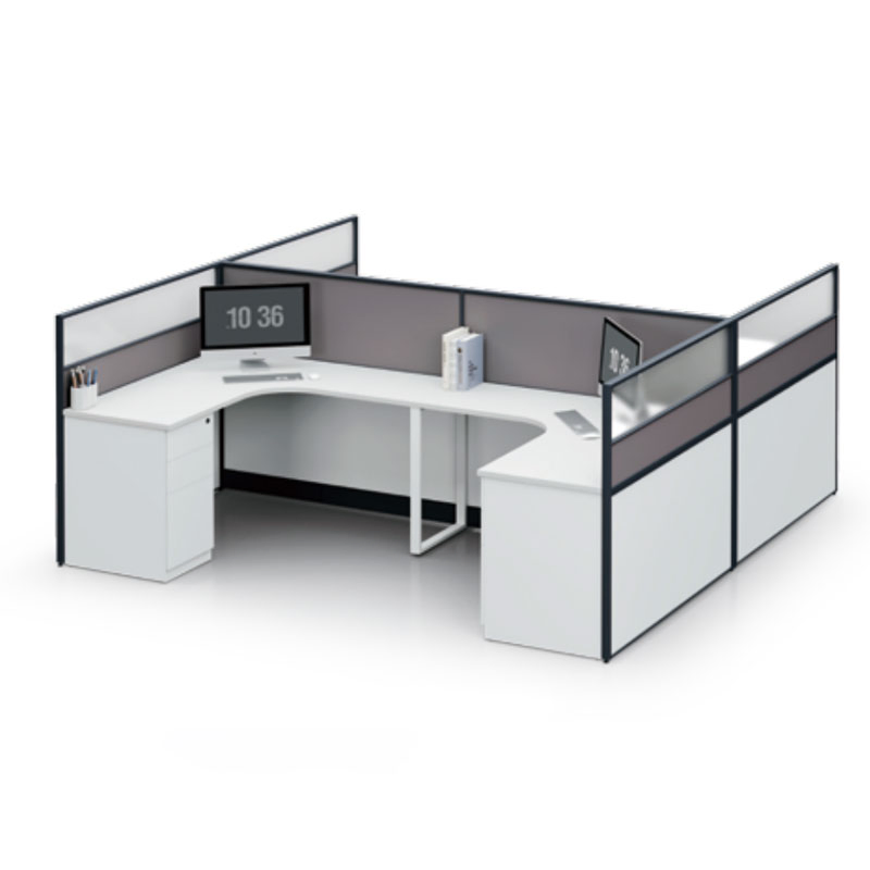 Yolanda Hot Selling Customized Office Furniture Solid Wood Simple Modern Computer Desk with Chairs Partition