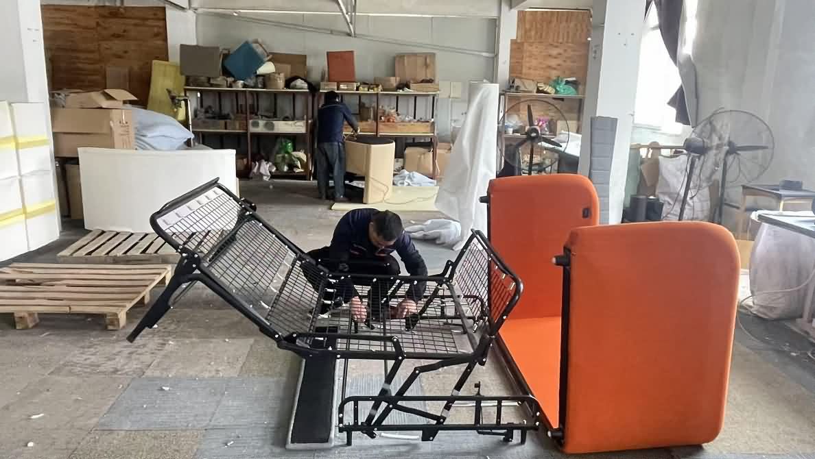 Correo Office final assembly and quality inspection of completed furniture