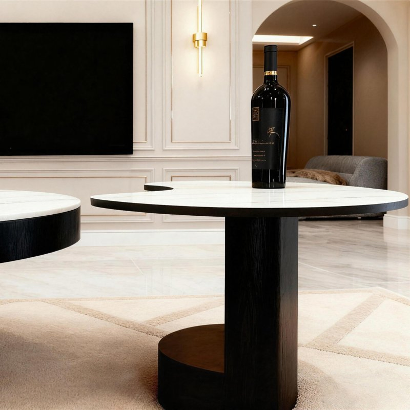 Sts Tech-Stone Coffee Table with Heat Resistance for Hotel Lounge Areas