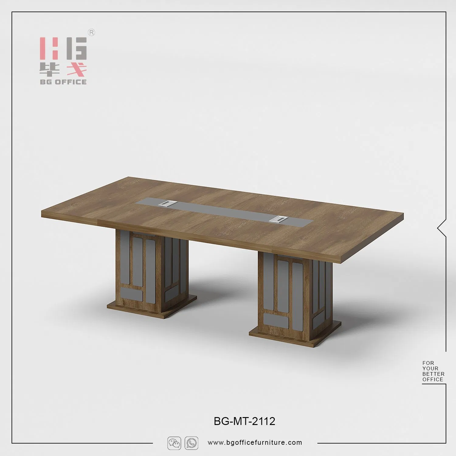 Modern Melamine Commercial Furniture Wooden Office Desk Conference Table for Meeting Room