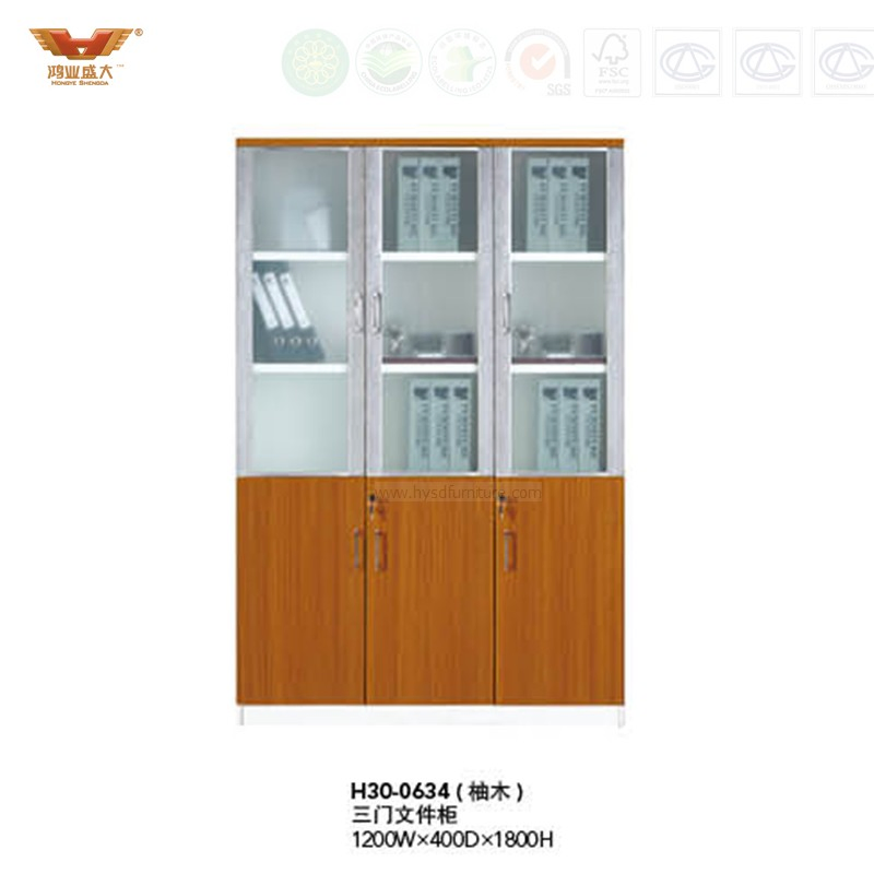 Modern Office Furniture Filing Cabinet with Glass Doors (H30-0634)