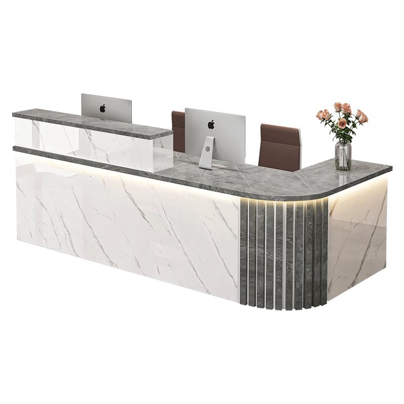 Minimalist Office Furniture Wood Register Beauty Salon Bar Front Table Reception Desk