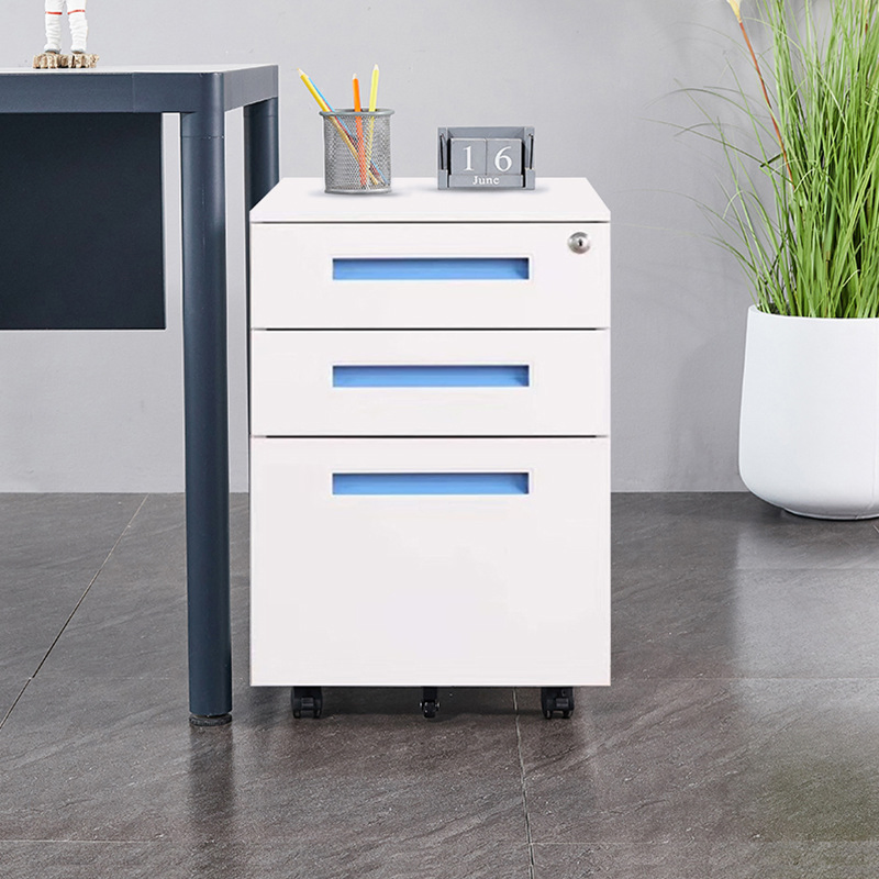 Steel Mobile Pedestal for Office Mobile Metal Storage File Cabinet 3 Drawer