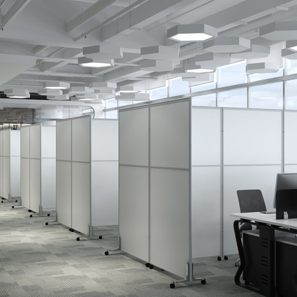 Freestanding Movable Office Partition Folding Mobile Screen Portable Office Partitionfor Privacy Separation Open Office Mobile Folding Partition