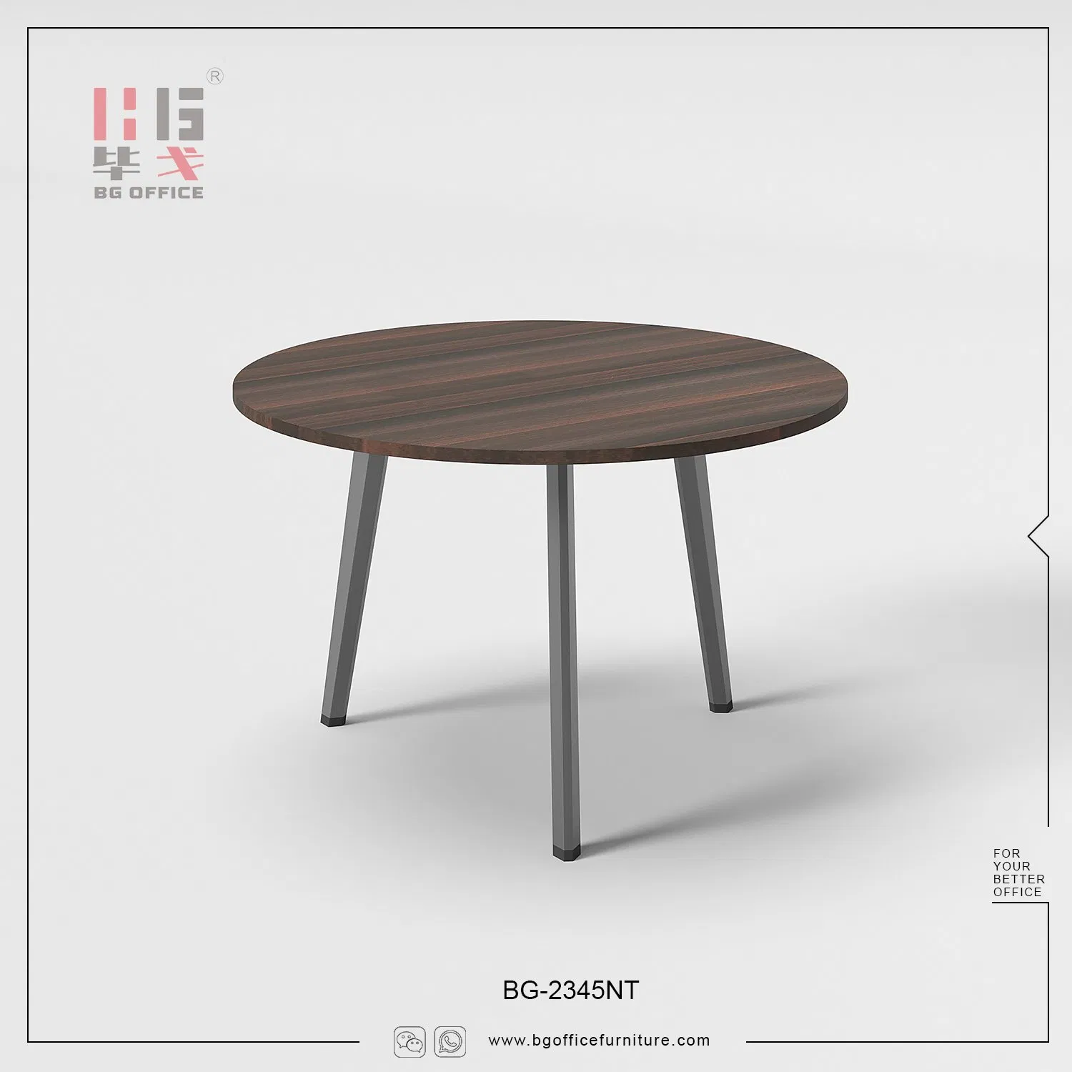 Wooden Metal Commercial Furniture Iron New Design Conference Round Meeting Table