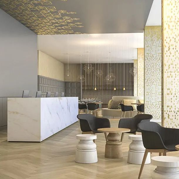 Office Lounge Reception Furniture Chair Side Round Marble Stone Top Modern Coffee Table