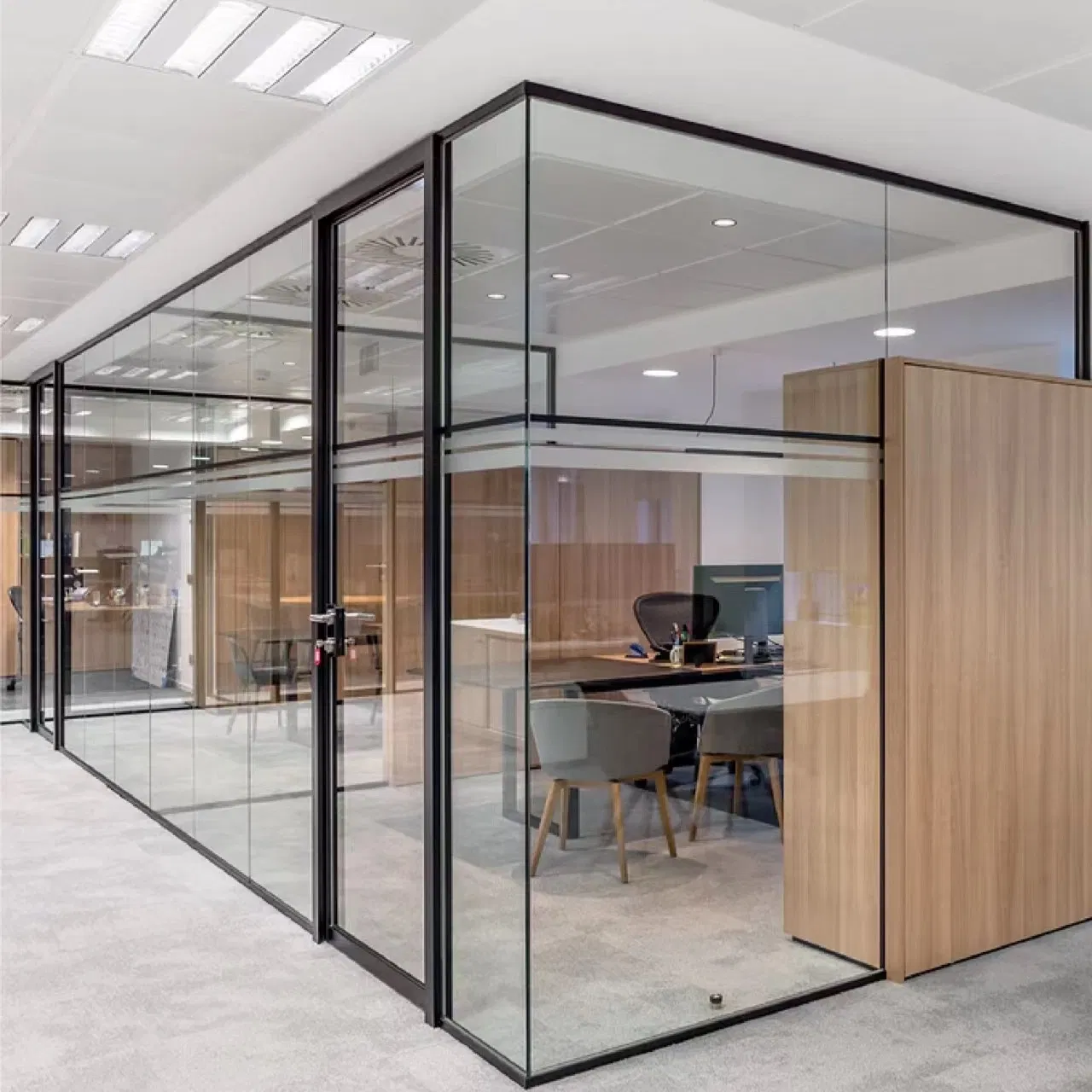 Office Glass Partition Wall Demountable Glass Partition Wall Framed Glass Partition Easy to Install