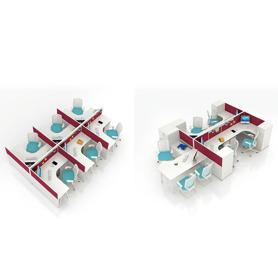 Workspace Office Desk Cubiculos Oficina Table Furniture Modular 4 Person Call Center Cubicles Office Workstation