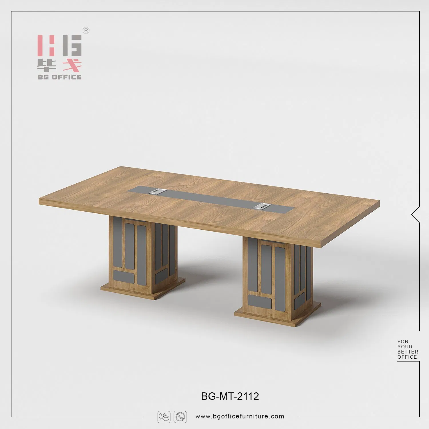 Modern Melamine Commercial Furniture Wooden Office Desk Conference Table for Meeting Room