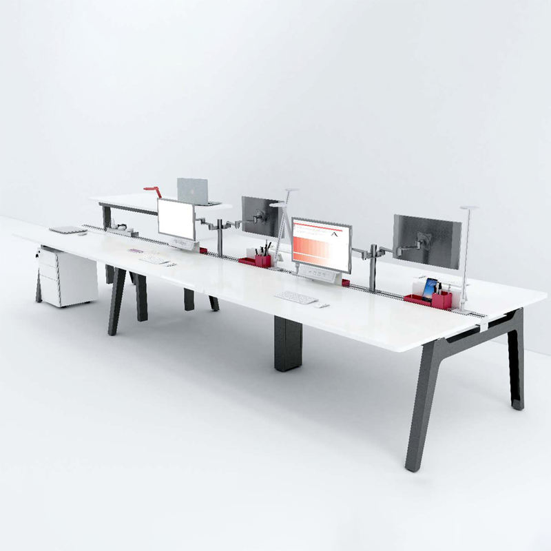 Working Space Coworking Design Partition Sharing Open Modular Workstation 4 Person