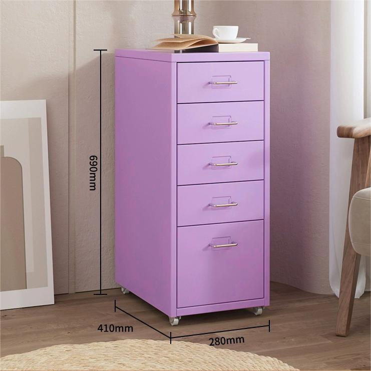 Modern 3 Drawers Steel Mobile Pedestal for Under Desk Office Storage with Casters