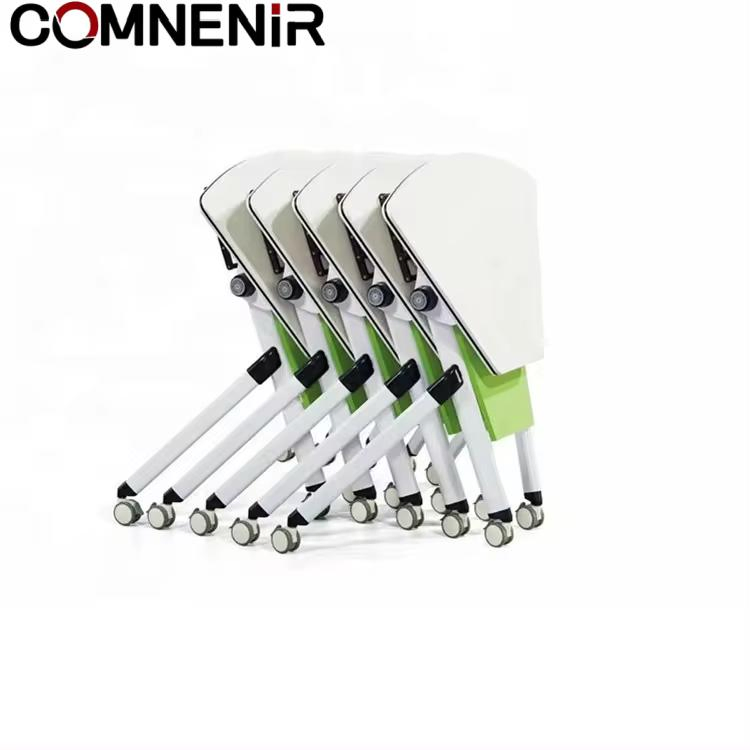 Adjustable Student School Room Computer Desk Flip Top Movable Foldable Table Wheels Training Meeting Conference Study Office