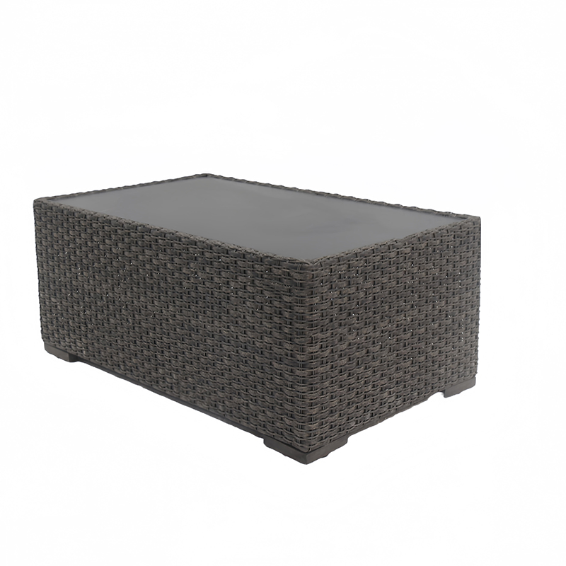 Modern Furniture Outdoor Dining Table Marble Aluminum Frame Garden Sectional PE Rattan Wicker Coffee Table with Adjustable Lounger Sofa &amp; Ottomans, for Balcony