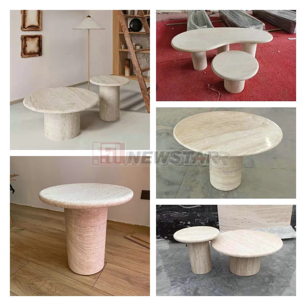 Irregular Cloudy Carrara White Marble Coffee Table