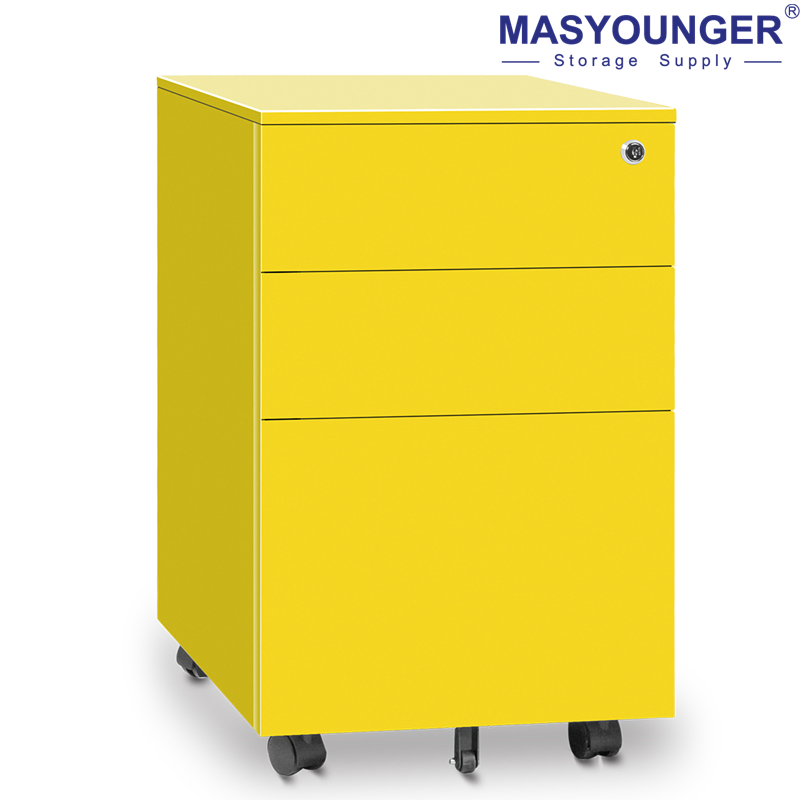 Modern Steel Mobile Pedestal with 3 Drawers for Office