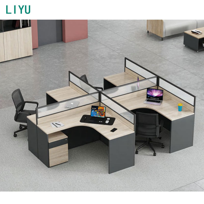 Liyu Wholesale Price Modular Office Furniture Workstation Modern 2/4/6/8 Person Seater Work Station for Staff