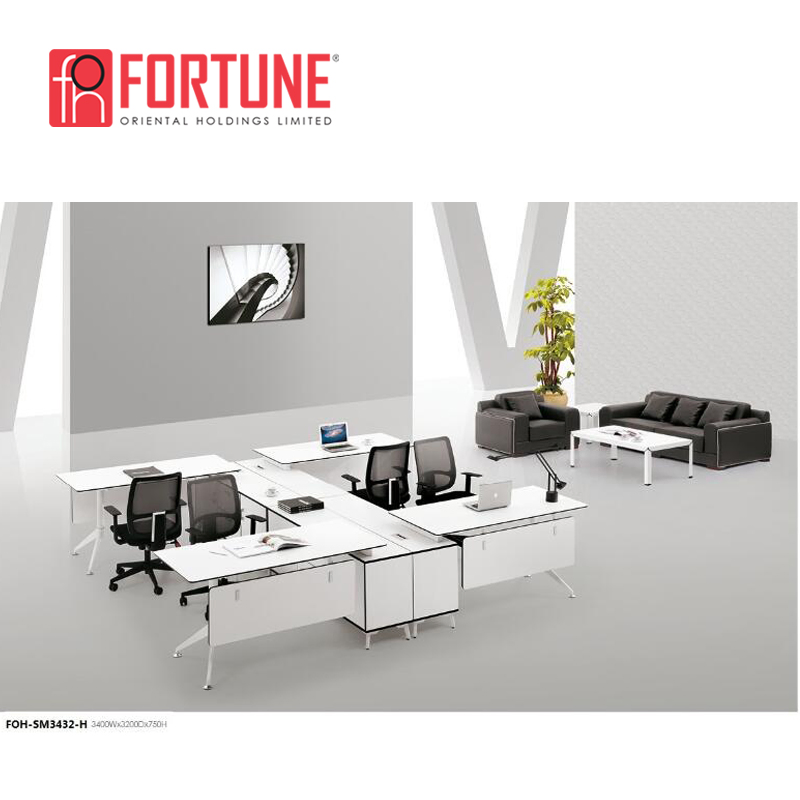 Partition Workstation Melamine Desk Office Workstations Modular (FOH-SM3432-T)