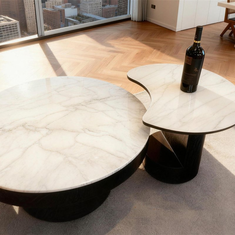 Sts Tech-Stone Coffee Table with Heat Resistance for Hotel Lounge Areas