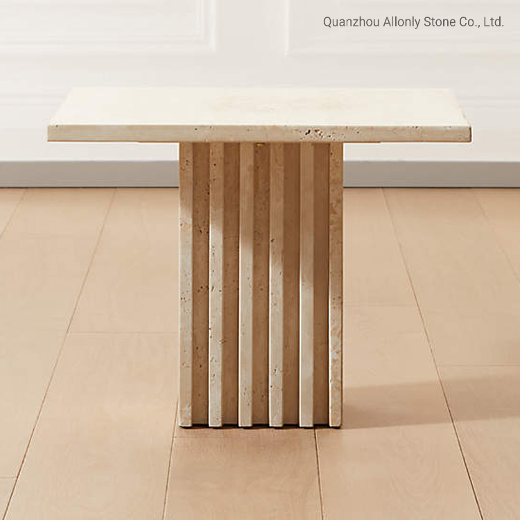 Hotel Furniture Living Room Lounge Decoration Travertine Coffee Table Design