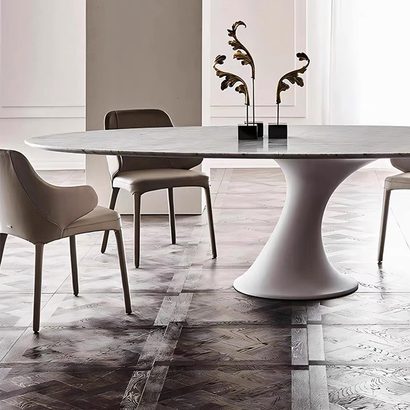 Accept Custom Statuari Snow White Marble Top Coffee Table Metal Base Stand Marble Lounge Furniture White Oval Tea Center Table