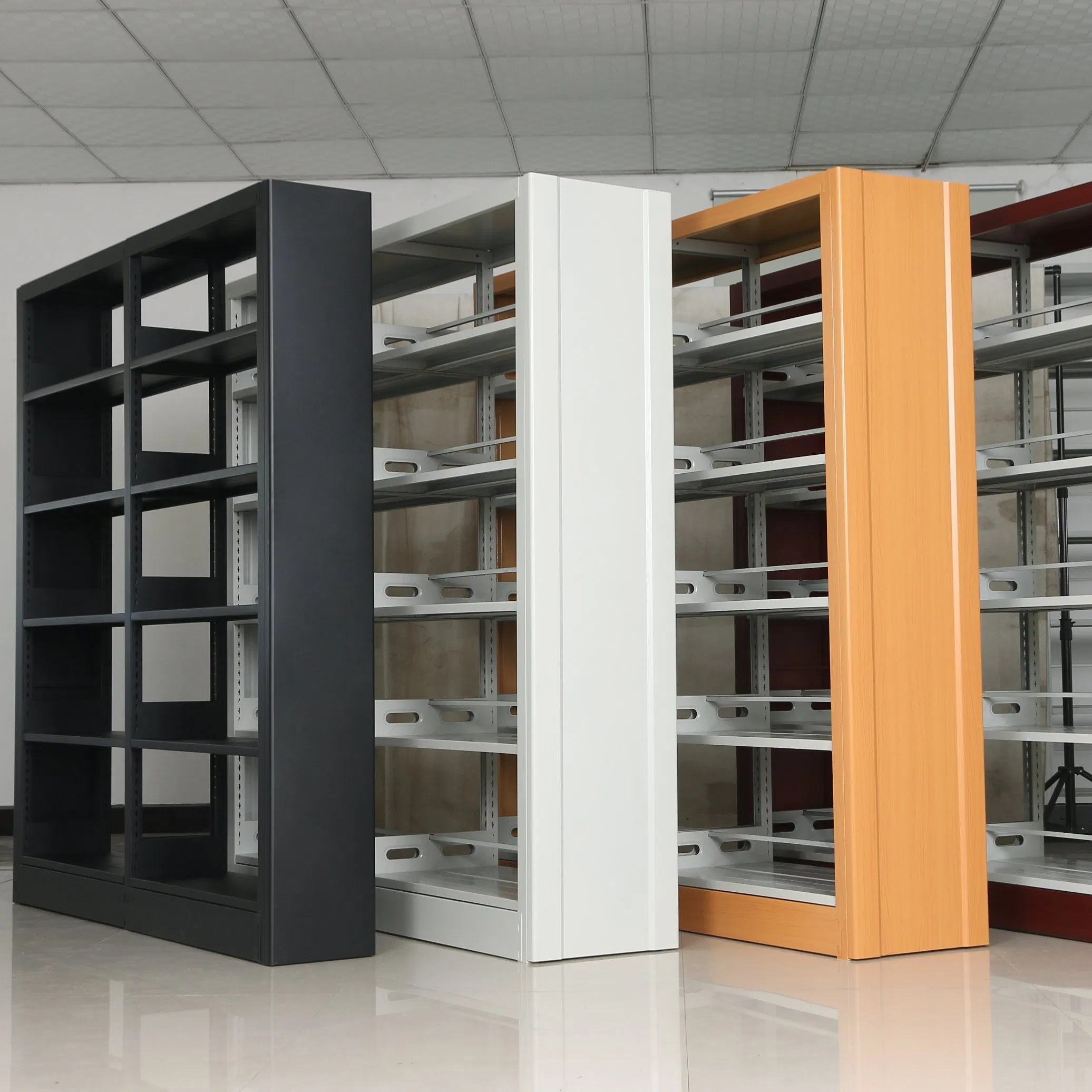 Good Quality Double Side Bookshelf Steel Library Furniture