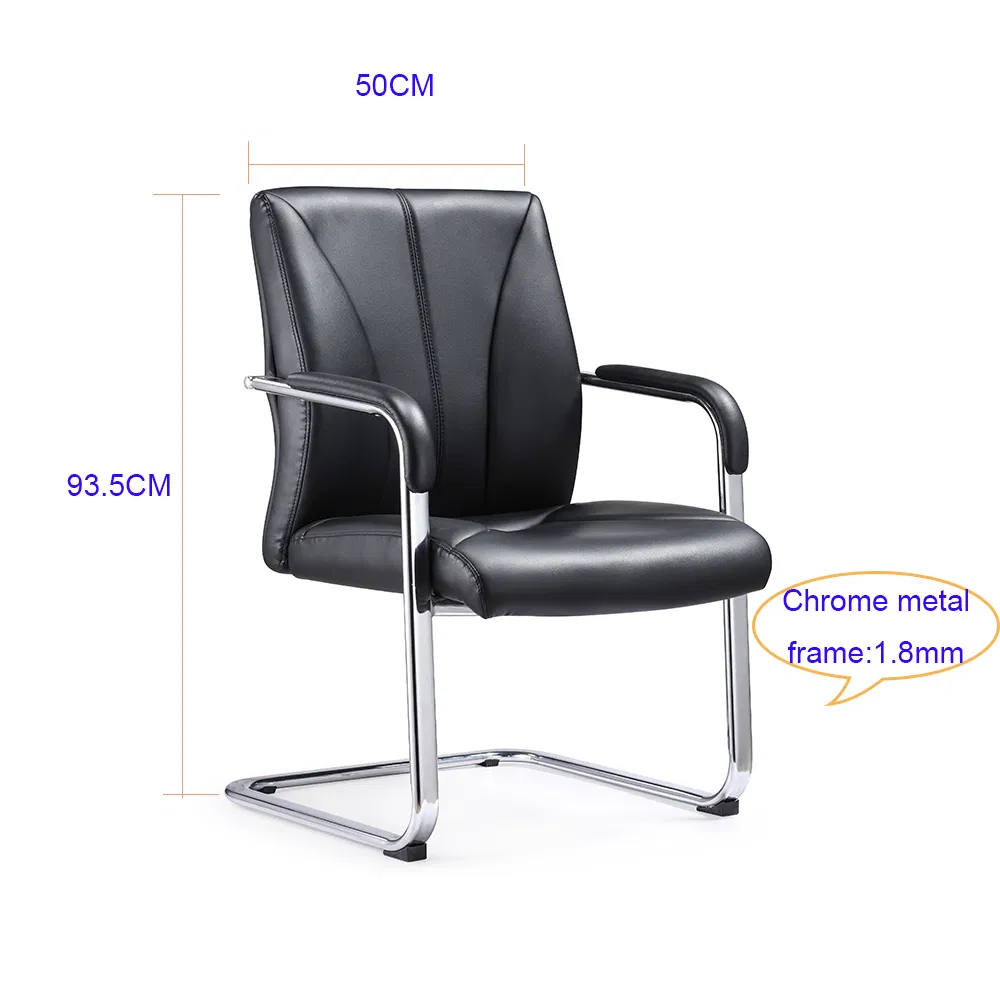 Ergonomic Black Leather Executive Visitor Guest Waiting Reading Reception Chair