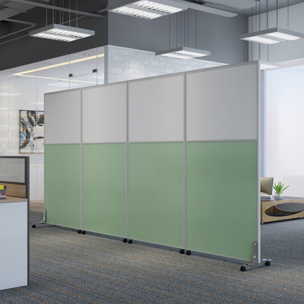 Quick Assembly Flexible Office Partitions Folding Mobile Partitions Movable Soundproof Dividers Office Cubicle Partitions with Lockable Wheels for Open Space