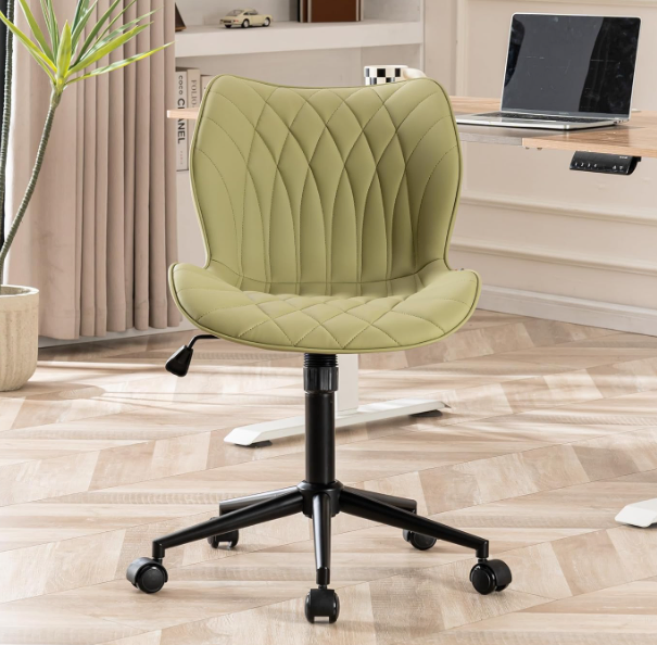 Ergonomic Task Chair - Comfortable Armless Desk Chair with Wheels
