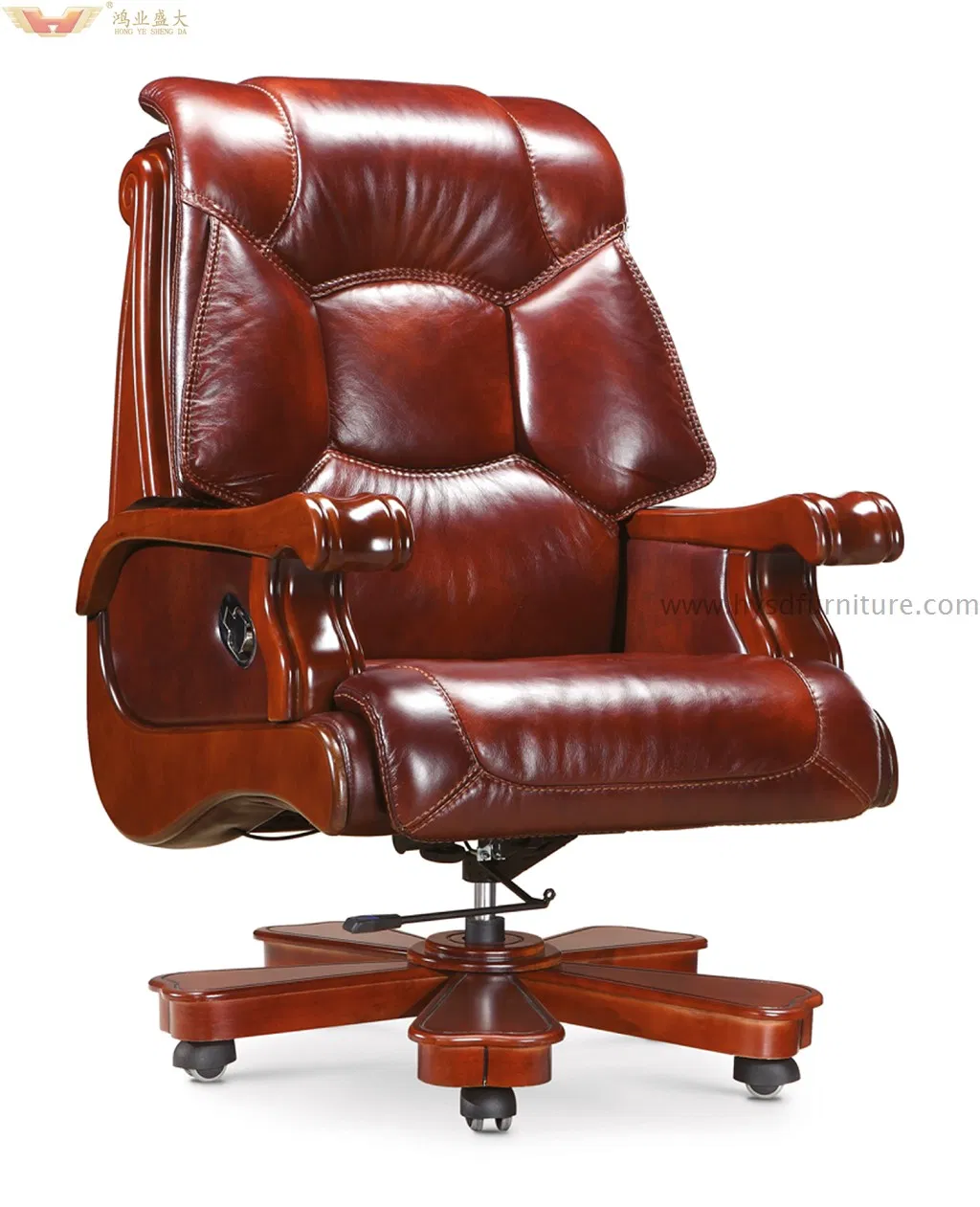 Wholesale Luxury Office Furniture Big Size Adjustable Wooden Executive Chairs