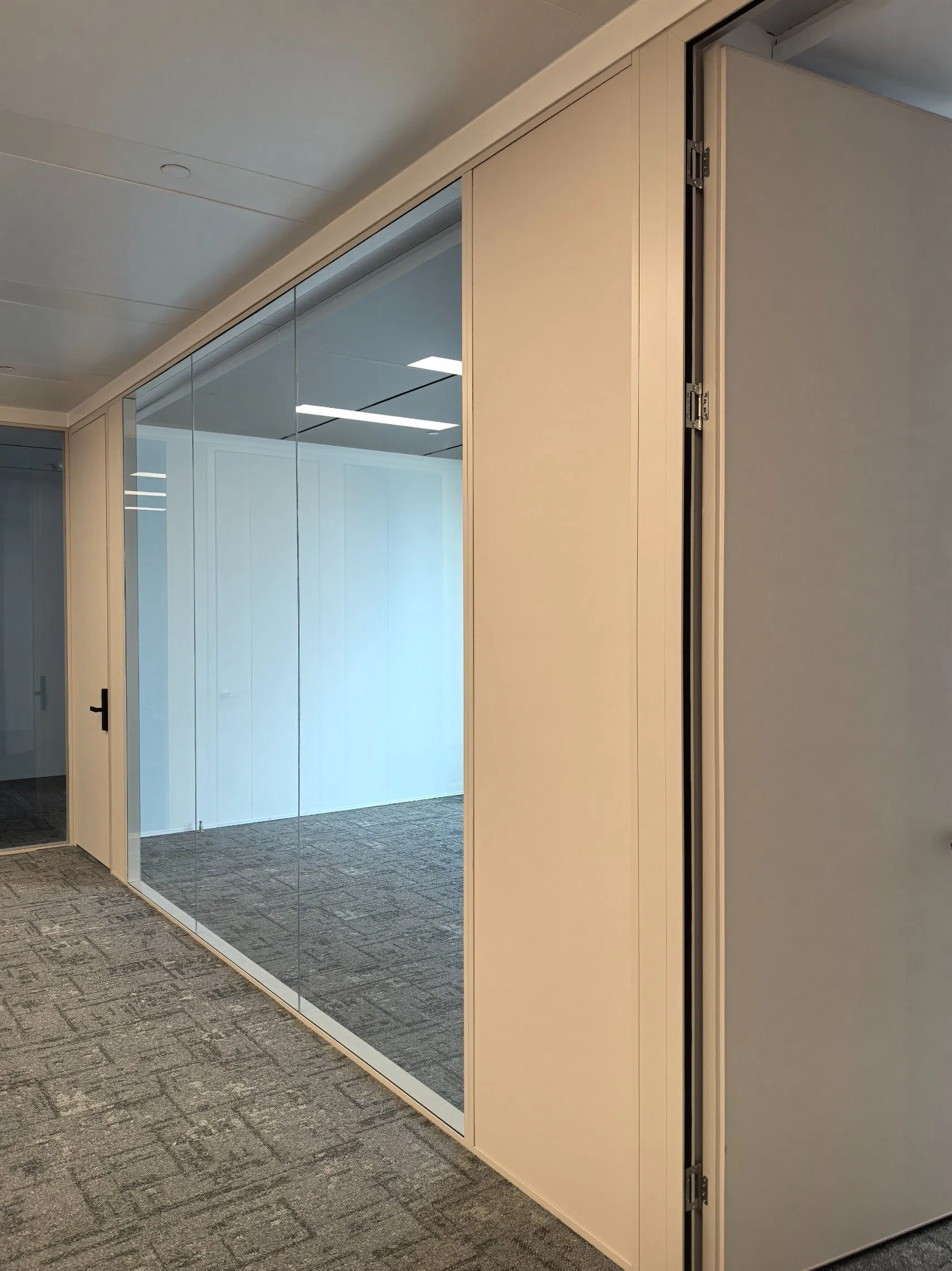 Aluminium Modular Space System Division Wall Clear Glass Office Furniture Partition