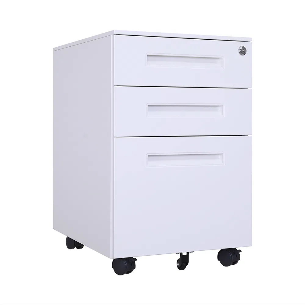 Steel Mobile Pedestal for Office Mobile Metal Storage File Cabinet 3 Drawer