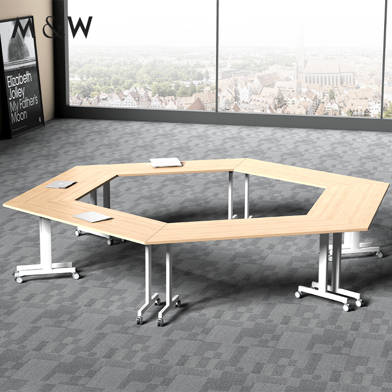 M&W Office Furniture Workstation Foldable Flip Top Training Table Meeting Room Table Conference Room Desk