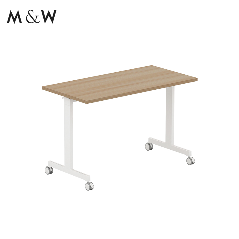 M&W Foldable Training Desk Flip Top Conference Room Table Co-Working Tables Office Desk with Table Frame
