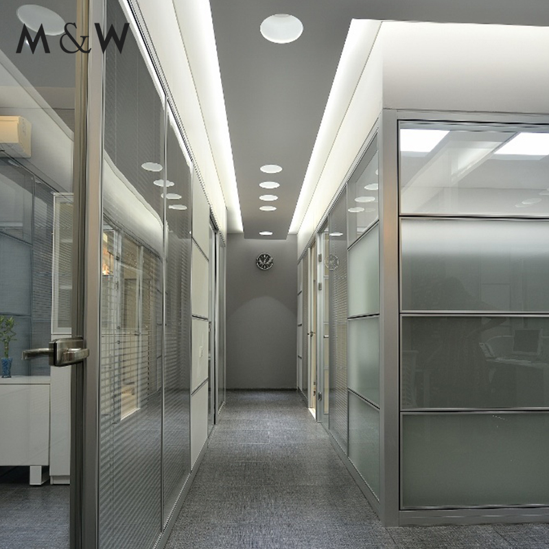 M&W Wholesale Furniture Aluminium Frame Soundproof Office Glass Wall Partition