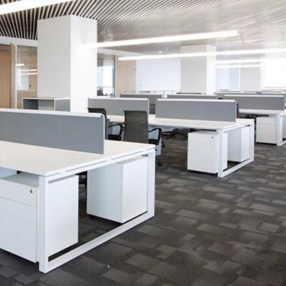 Modern Modular White Office Furniture Workstation 4 8 10 Person Open Working Opposite Sitting Combination Office Workstations